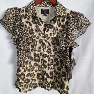 NWT Giambattista Valli for Impulse Leopard print blouse